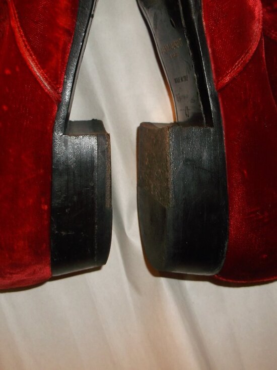 ⭐Saint Laurent Men’s Red Velvet Ankle Zip Boots (Size 43) + 2 NWT zip shoe bags main image 7